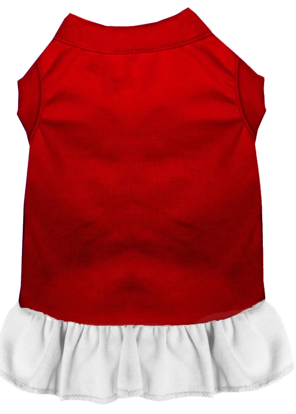 Plain Pet Dress Red With White Xxl (18)