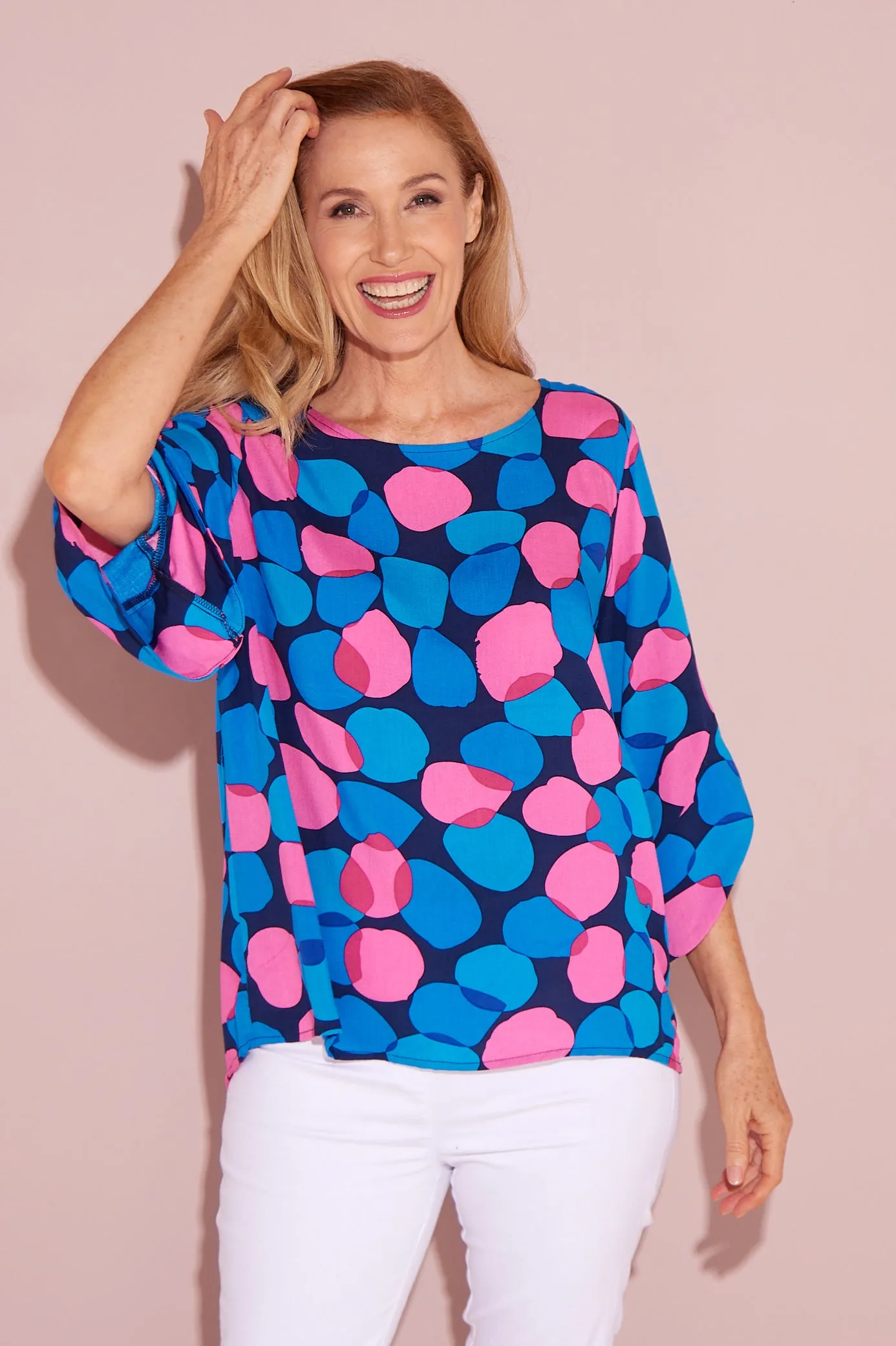 Raven Top - Pink/Cobalt Spot