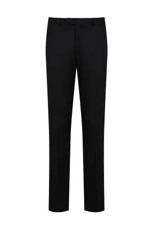 Regular Fit Side Pocket Low Waist Black Dress Pants