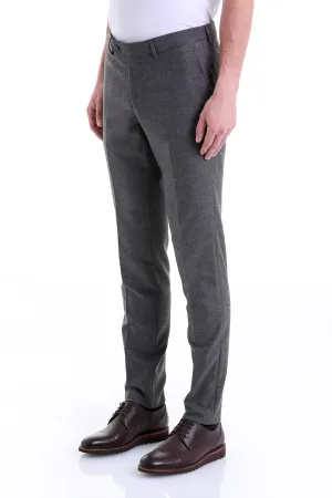 Regular Fit Side Pocket Low Waist Gray Dress Pants