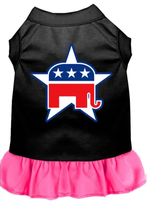 Republican Screen Print Dress Black With Bright Pink Xxxl (20)