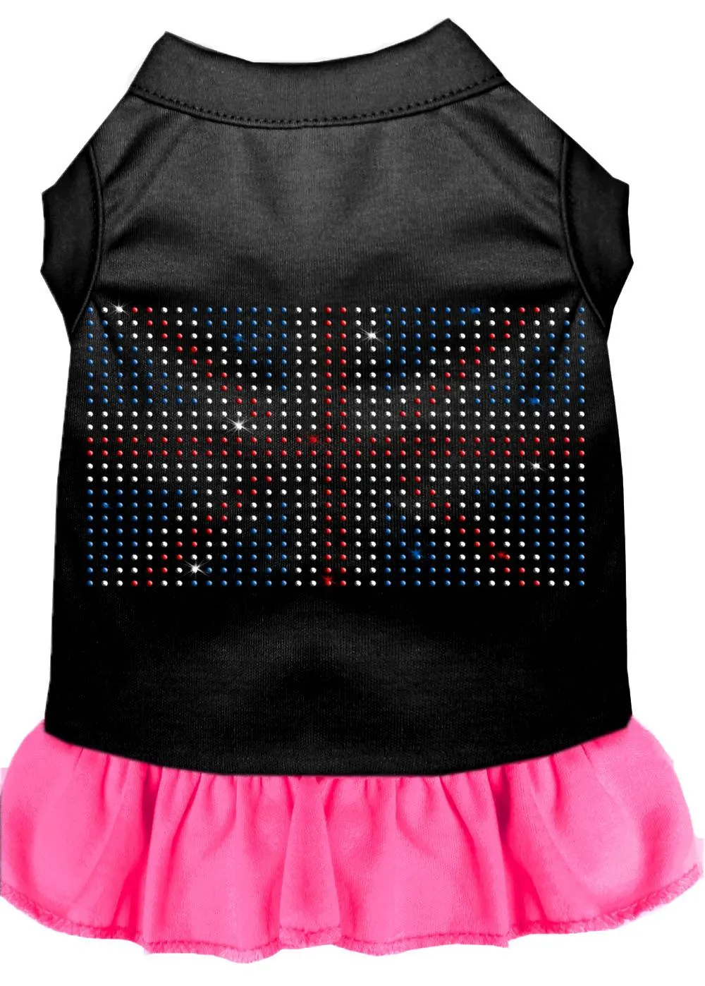 Rhinestone British Flag Dress Black With Bright Pink Med (12)