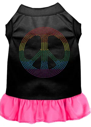 Rhinestone Rainbow Peace Dress Black With Bright Pink Xxxl (20)