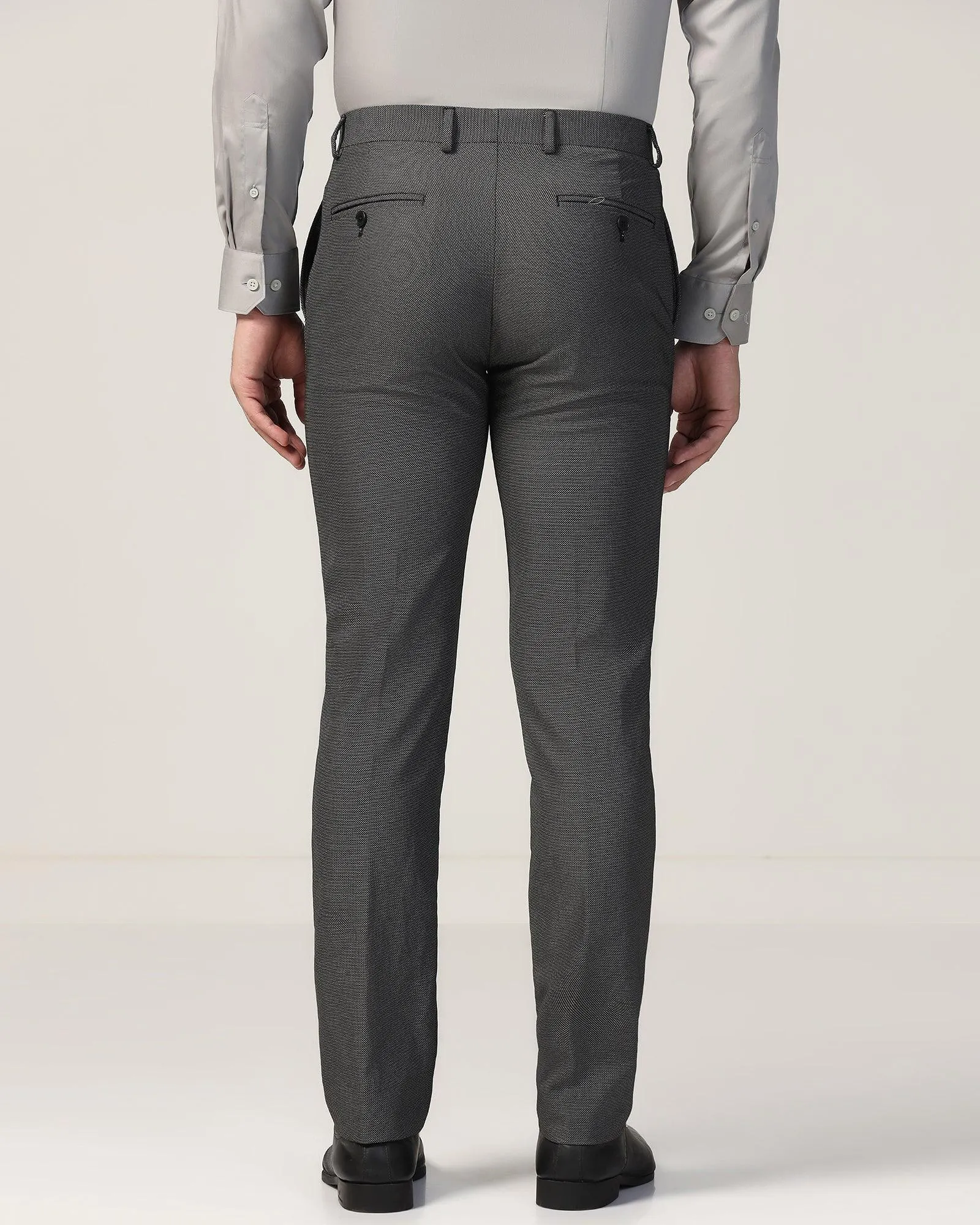 Slim Comfort B-95 Formal Charcoal Textured Trouser - Turismo