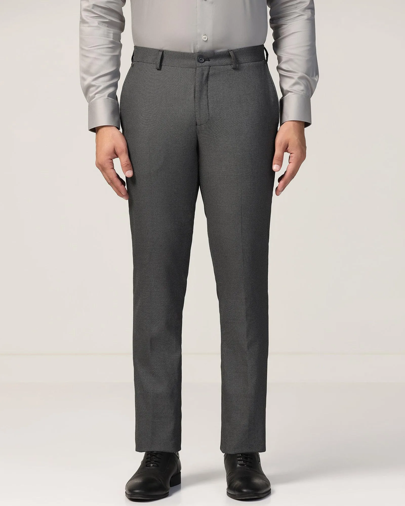 Slim Comfort B-95 Formal Charcoal Textured Trouser - Turismo