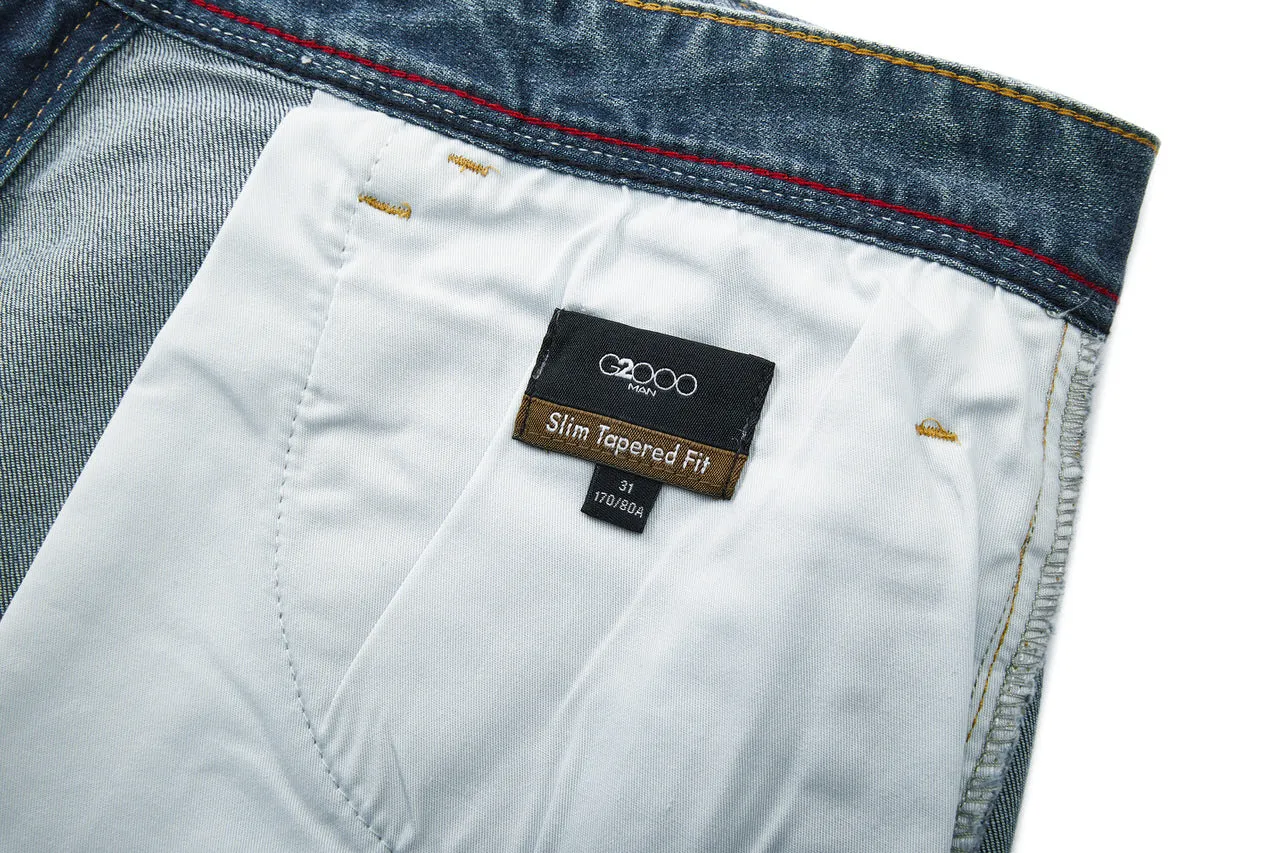 Soft Cotton Rich Stretch Jeans in Slim Tapered Fit