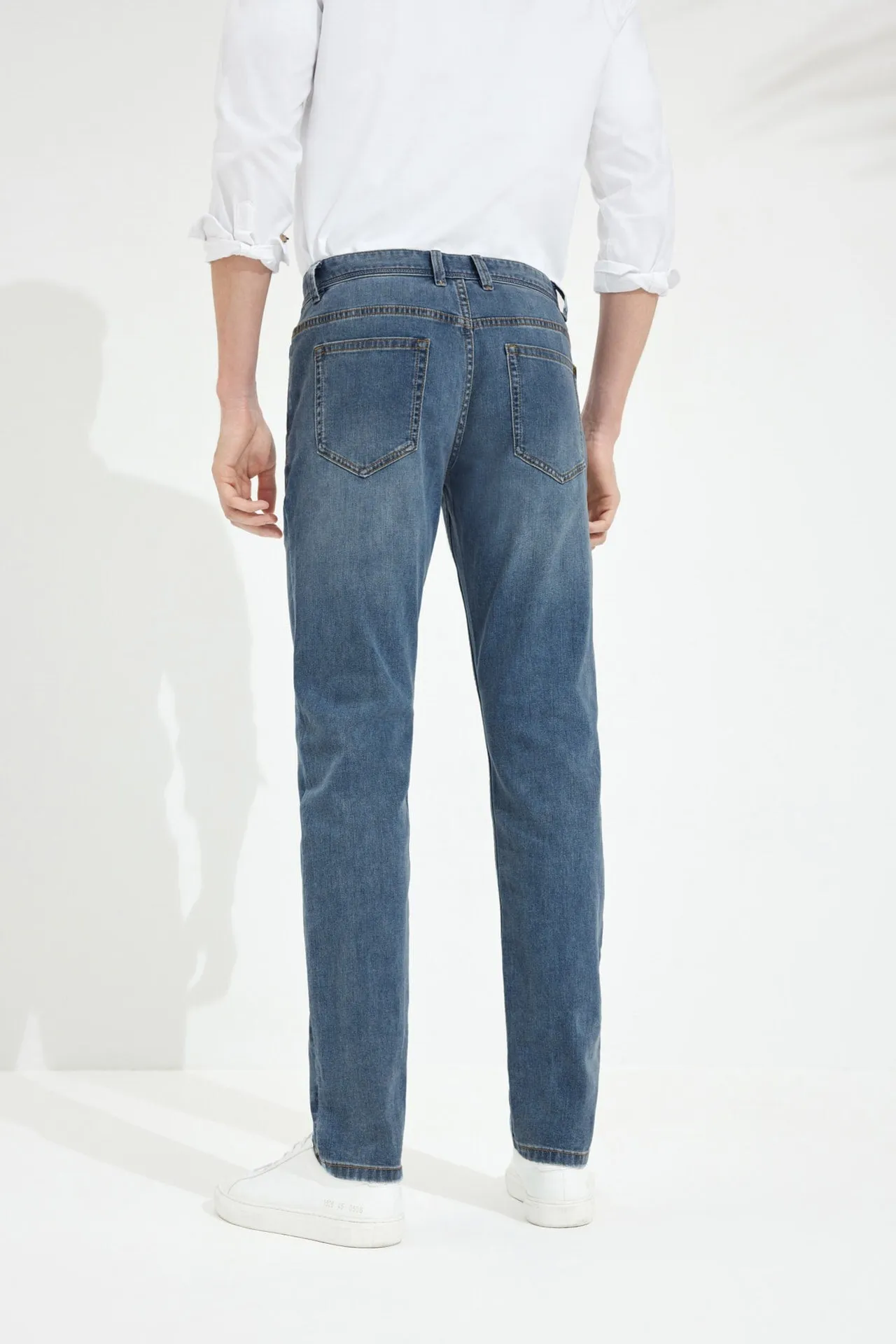 Soft Cotton Rich Stretch Jeans in Slim Tapered Fit