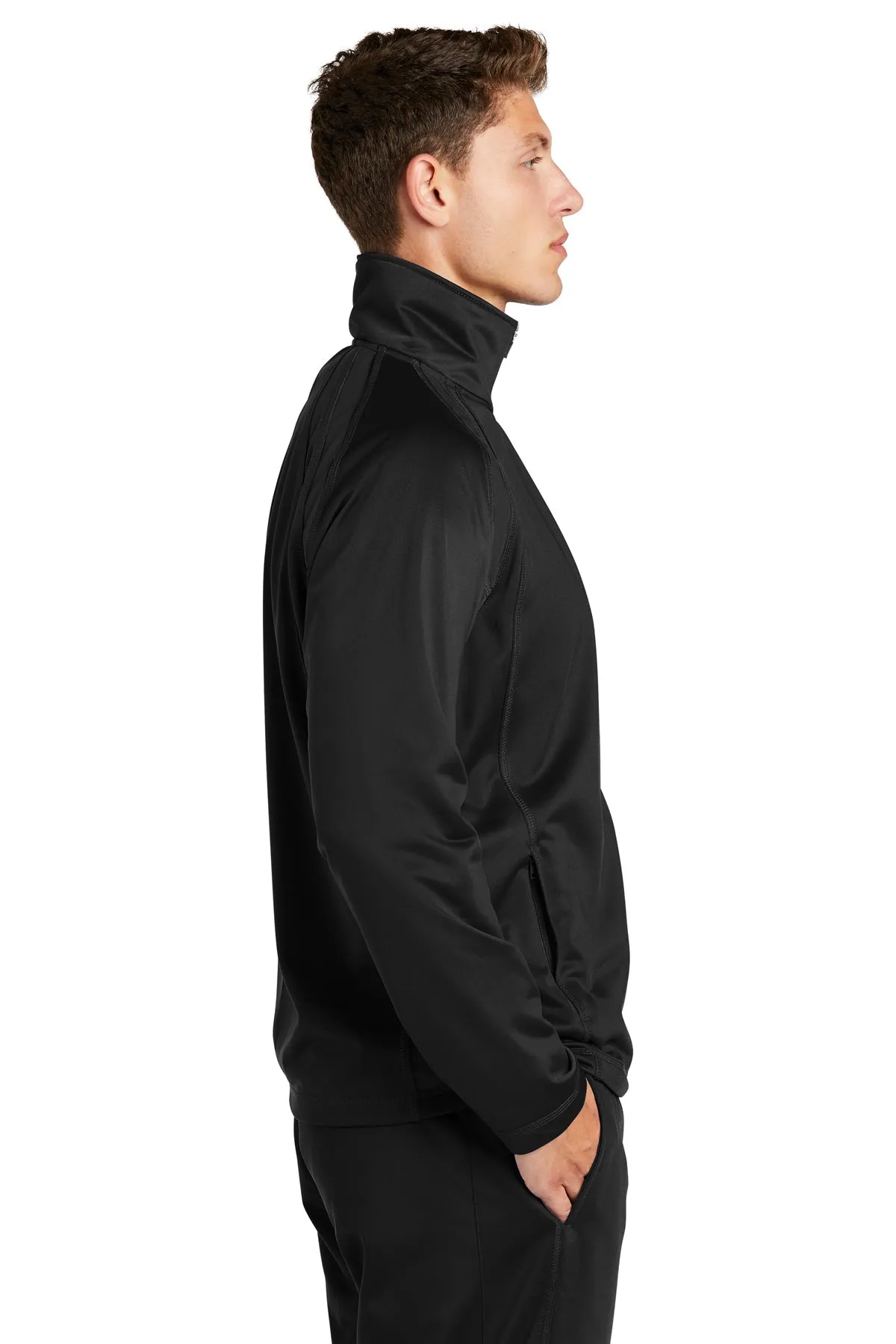 Sport-Tek Tricot Track Branded Jackets, Black/Black