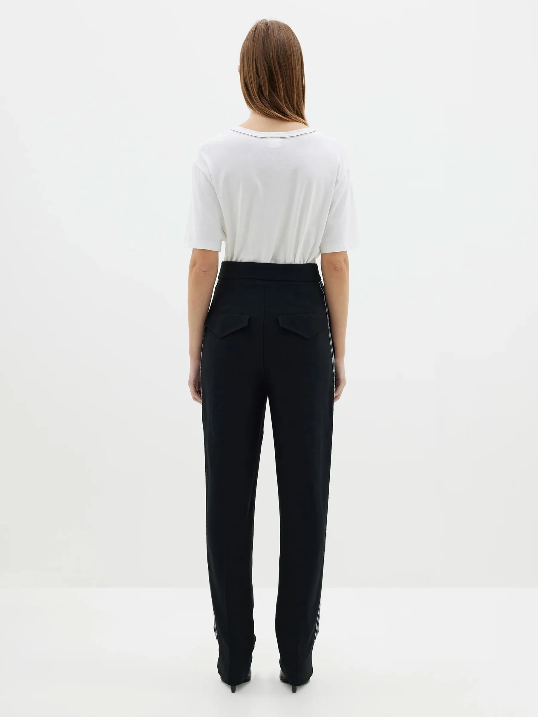 stitch detail tailored pant