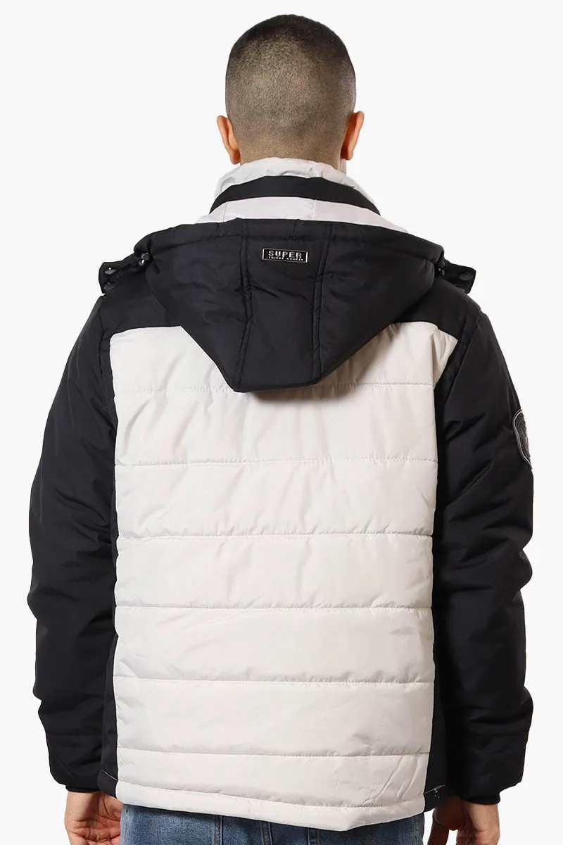 Super Triple Goose Contrast Detail Bubble Bomber Jacket - Stone