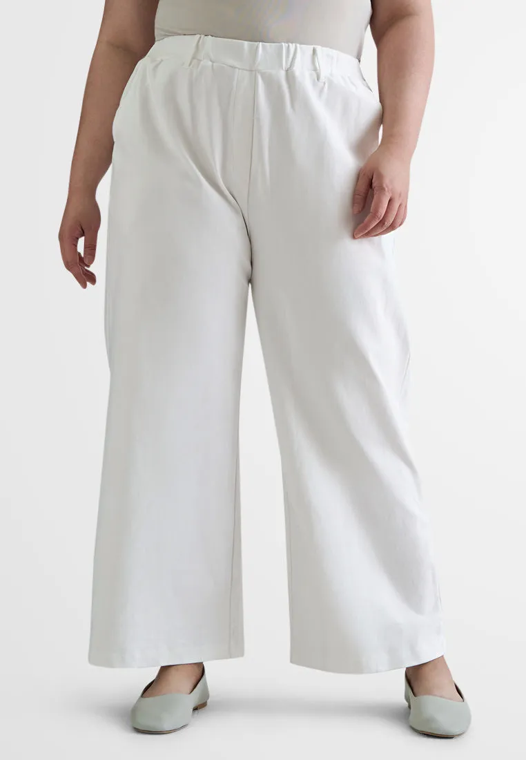 Tavie SMART Wide Leg Work Pants - White