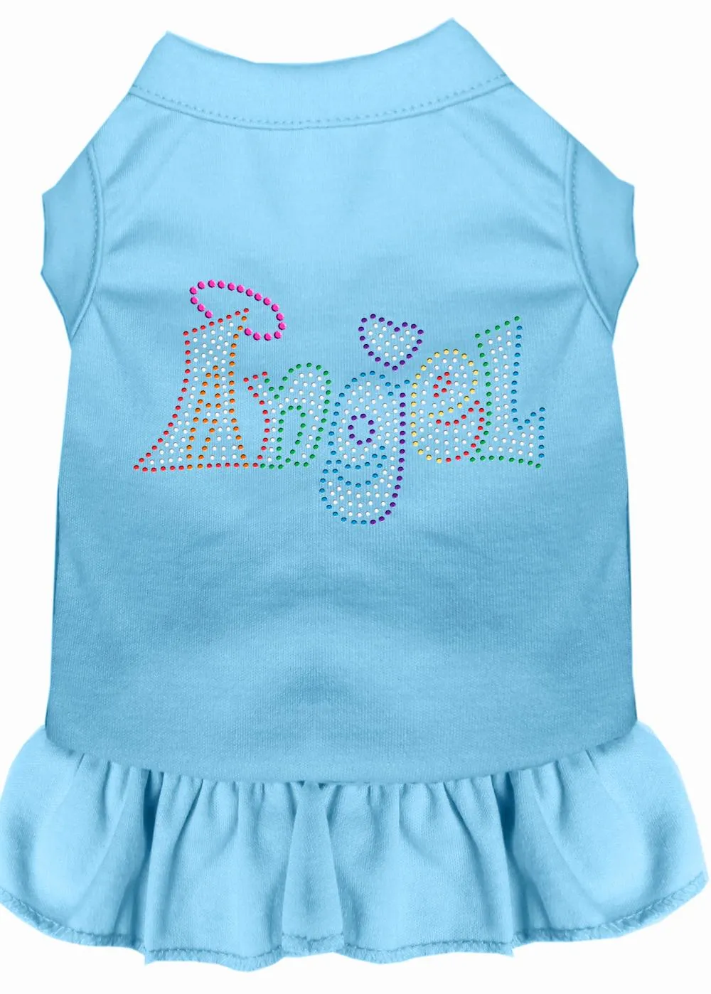 Technicolor Angel Rhinestone Pet Dress Baby Blue Sm (10)