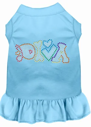 Technicolor Diva Rhinestone Pet Dress Baby Blue Xxl (18)