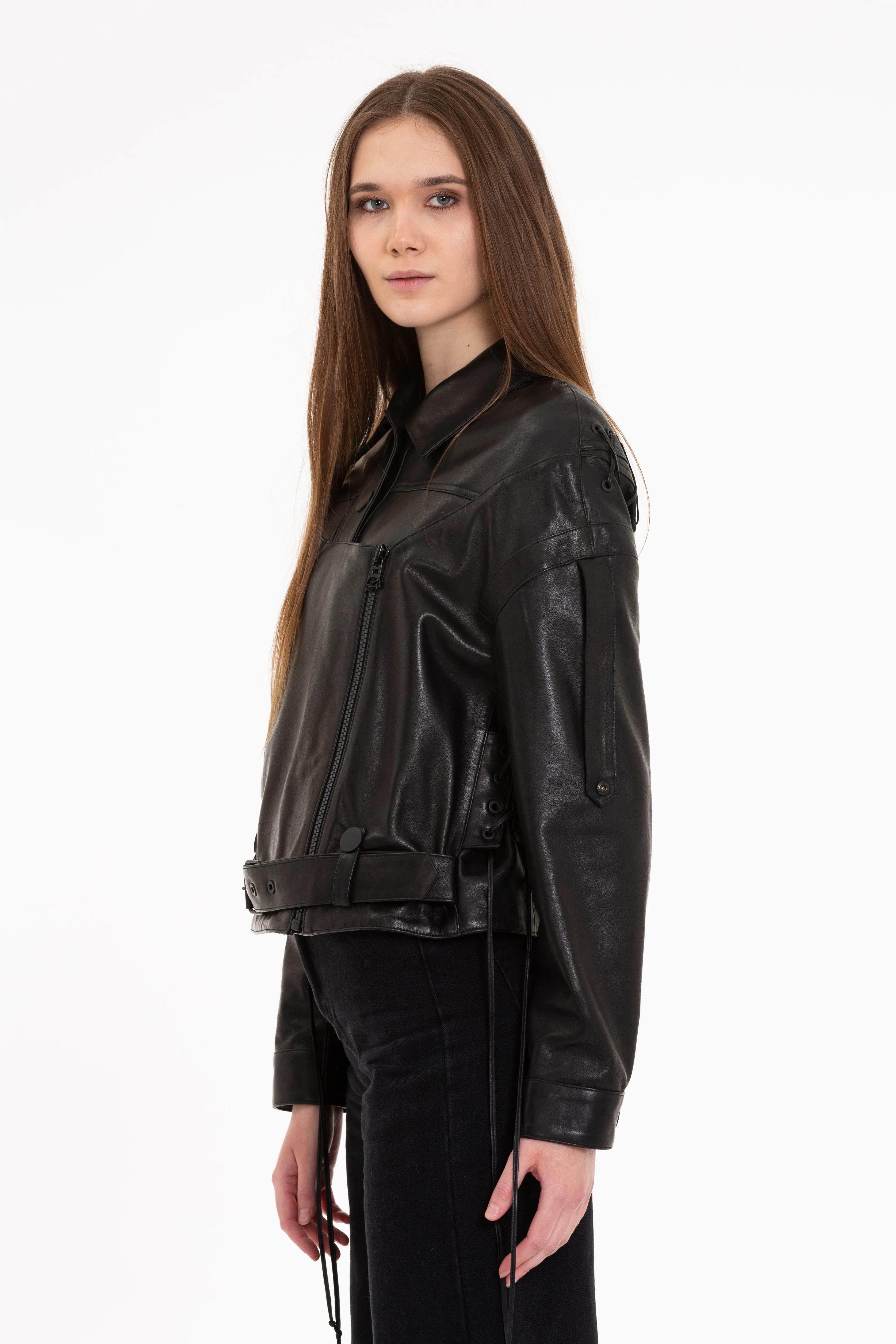 The Castellar Leather Women Jacket