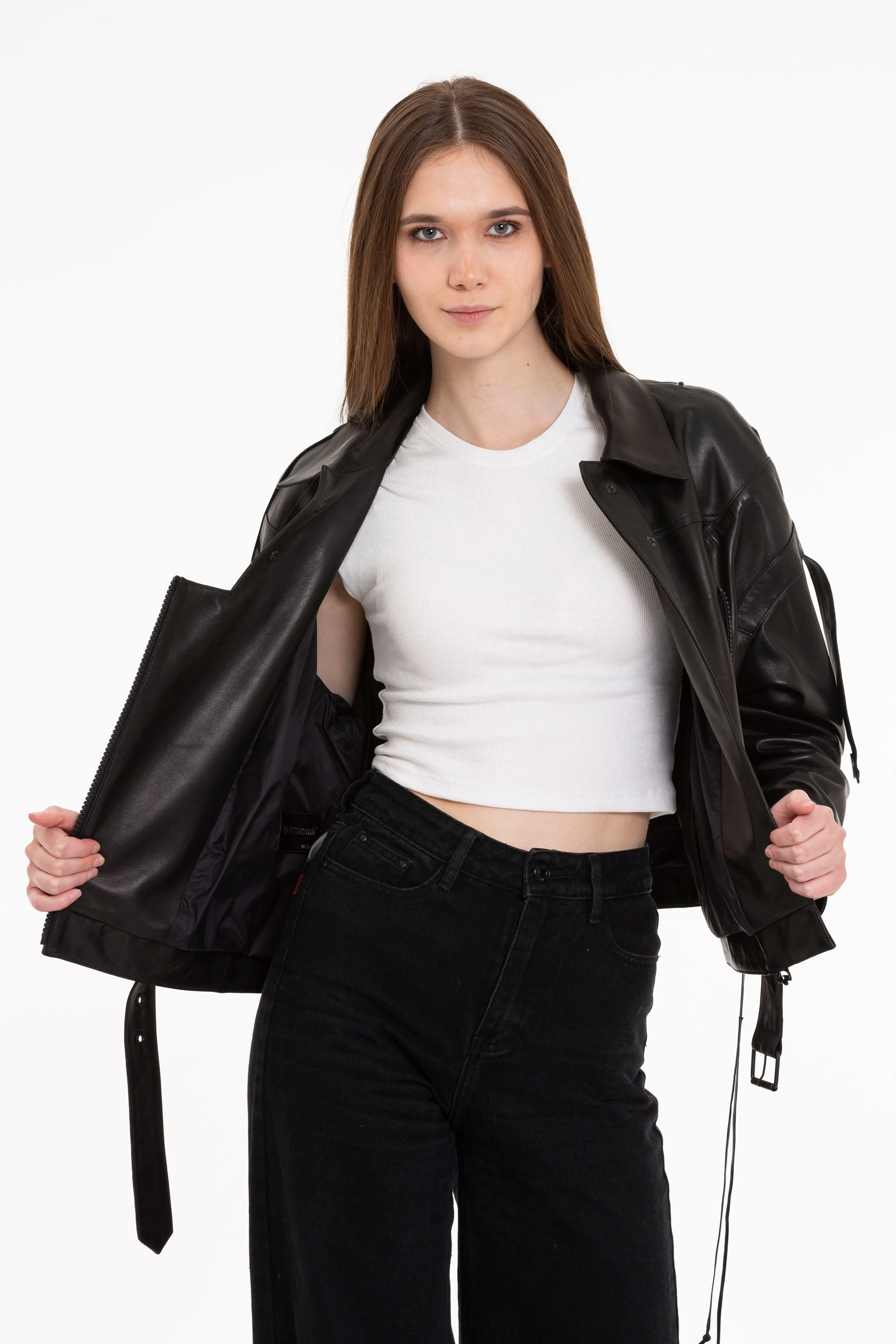 The Castellar Leather Women Jacket