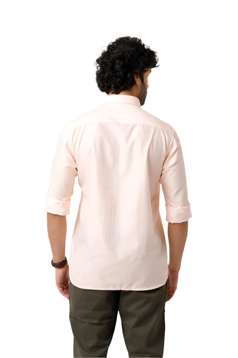 Tuscany - Peach Orange Formal Shirts for Men | Ariser