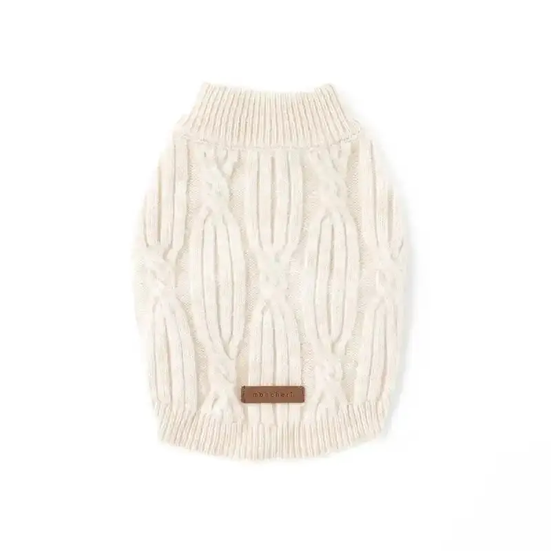 Wool Blend Cable Knit Dog Sweater