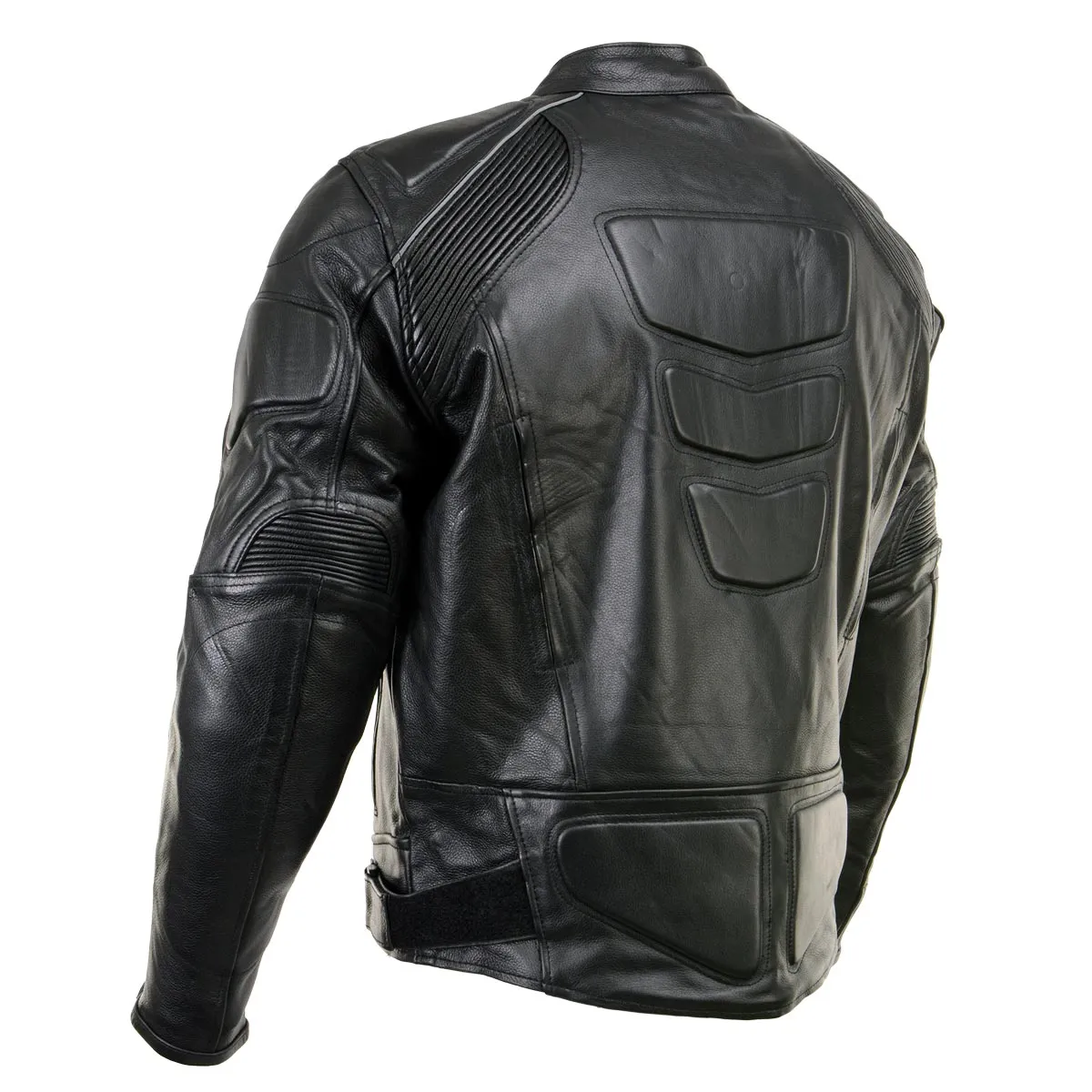 Xelement B9119 Men's 'Frenzy' Black Armored Leather Motorcycle Jacket